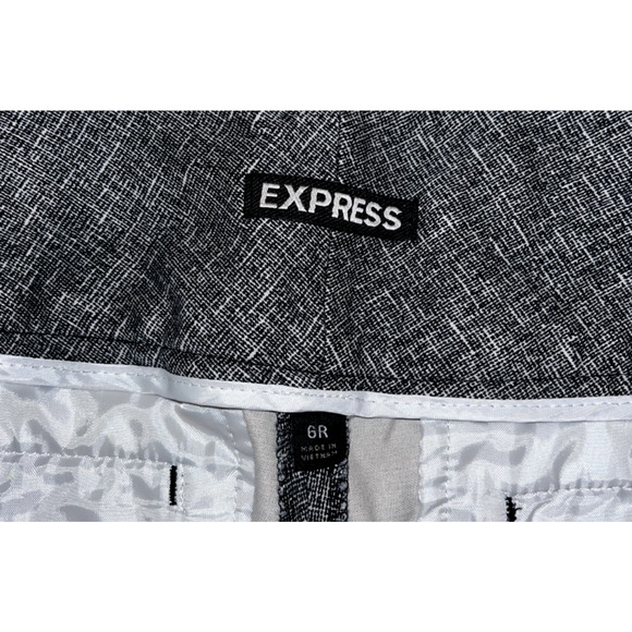 Express Womens Cropped Slacks Dress Pants Black White Weaved Pattern Bootcut 6 - Picture 3 of 6